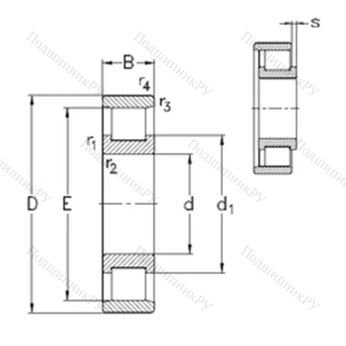 Подшипник роликовый радиальный N 321-E-M 6