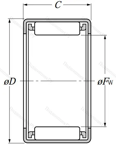 Игольчатый подшипник HK 2212 от производителя  NTN
