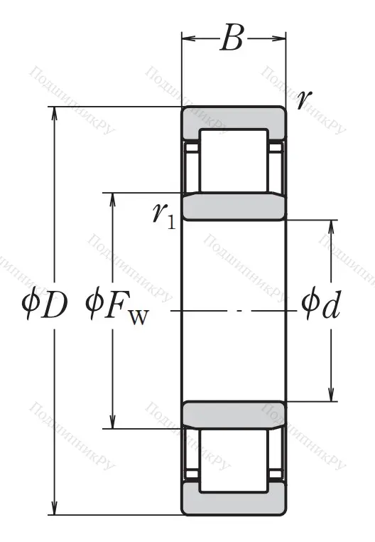 Роликовый цилиндрический подшипник NU 213 ET