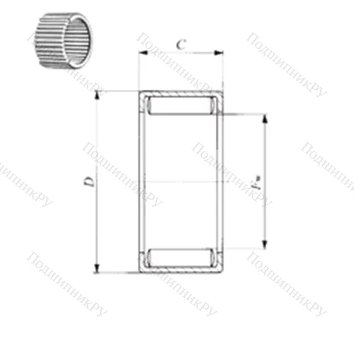 Подшипник игольчатый радиальный YB 1112
