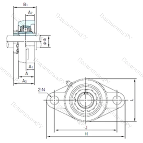 Подшипниковый узел шариковый радиальный UKFL 315+H 2315