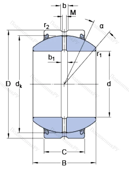 Шарнирный подшипник GEH 40 ES 2RS