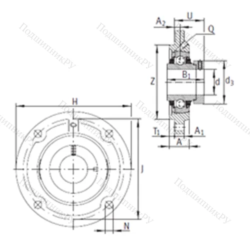Подшипниковый узел шариковый радиальный TFE 25