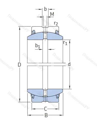 Шарнирный подшипник GE 40 ES 2RS от производителя  SKF