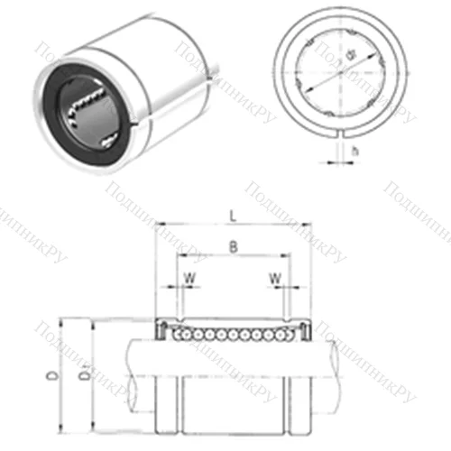 Подшипник шариковый линейный LM 30UUAJ