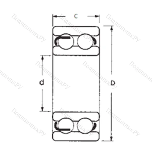 Подшипник шариковый радиальный 4308ZZ