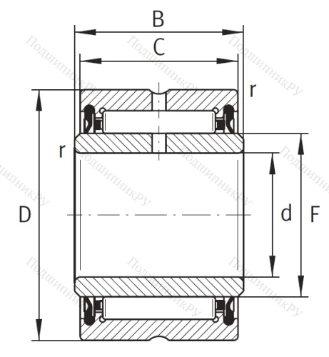 Игольчатый подшипник NA 4908 2RSR XL от производителя  INA
