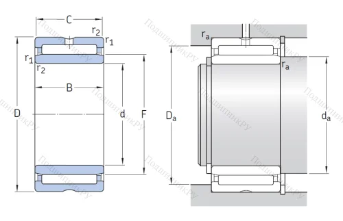 Игольчатый подшипник NA 4905 от производителя  SKF
