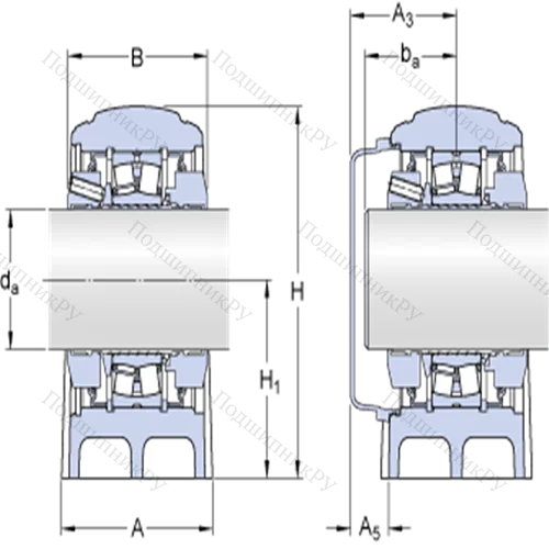 Стационарные роликоподшипниковые узлы (SKF ConCentra, для метрических валов) SYNT 45 F