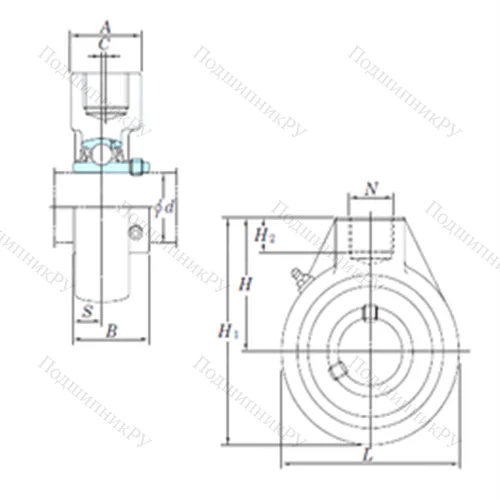 Подшипниковый узел шариковый радиальный UCHA 212-38