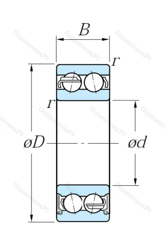 Двухрядный шариковый подшипник 5207 ZZ от производителя  KOYO