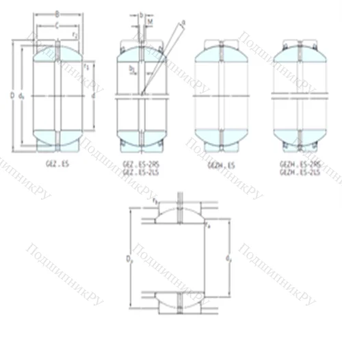 Подшипник скольжения сферический GEZH 400ES-2LS
