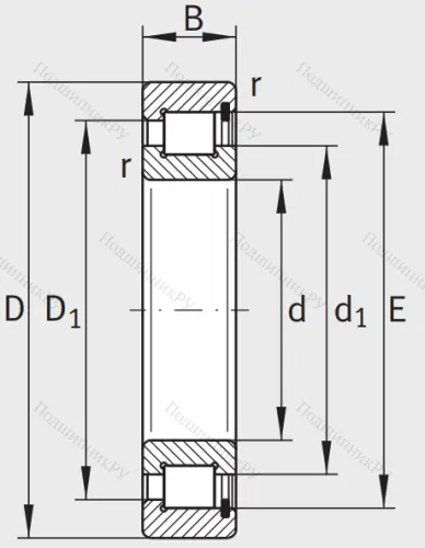 Однорядный роликовый подшипник SL 18 3014 A XL C 3 от производителя  INA