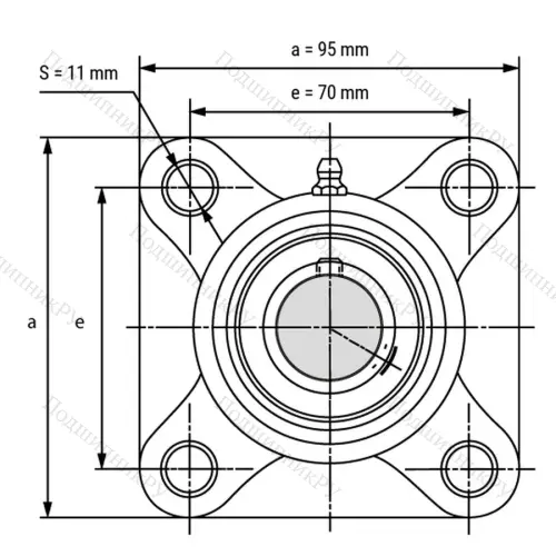 Подшипниковый узел SSUCFPL 205-W - Вал: 25 мм