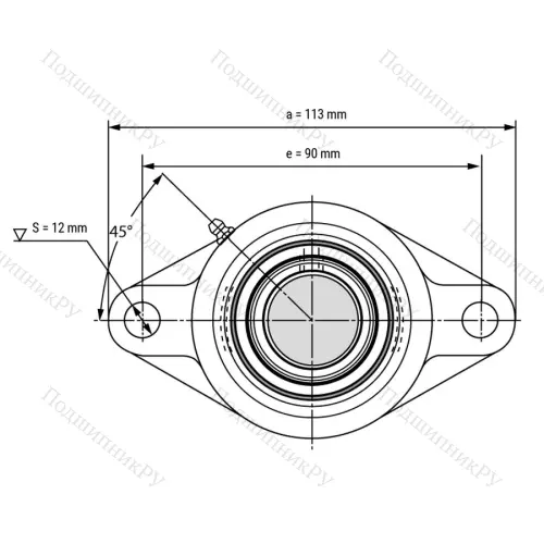 Подшипниковый узел SSUCFL 203 - Вал: 17 мм