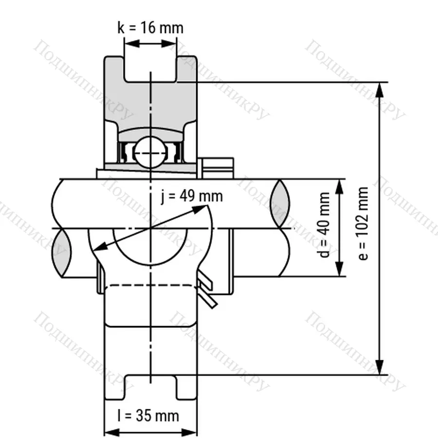 Подшипниковый узел UKT 209 - Вал: 40 мм