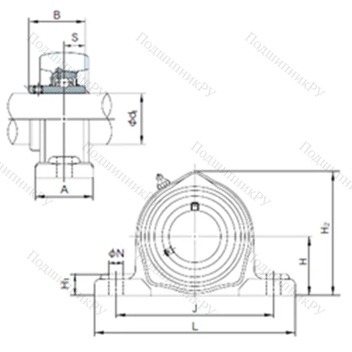 Подшипниковый узел шариковый радиальный UCPK 313