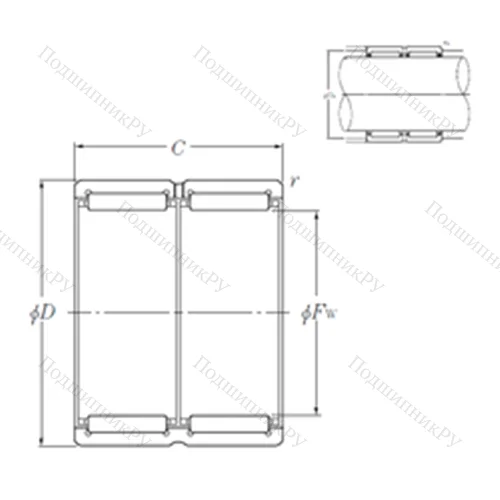 Подшипник игольчатый радиальный RNA 69/32R