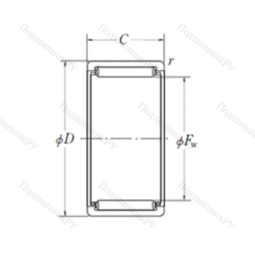 Подшипник игольчатый радиальный RLM 1620