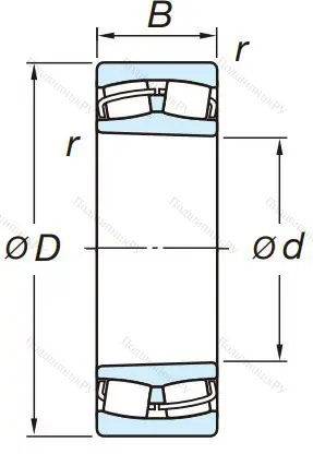 Сферический роликовый подшипник с конической посадкой на вал 22224 RZKW 33