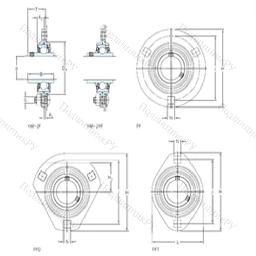Подшипниковый узел шариковый радиальный PFD 30 WF