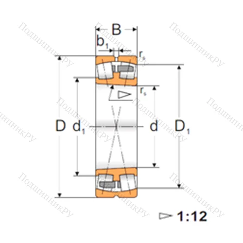 Подшипник роликовый радиальный самоцентрирующийся 23222 KMBW 33