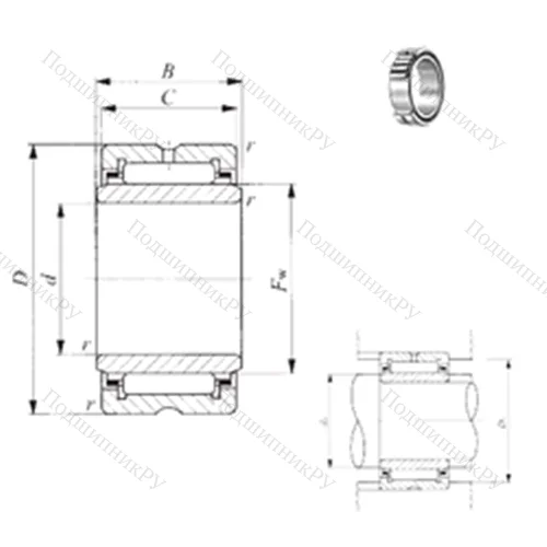 Подшипник игольчатый радиальный TRI 203825