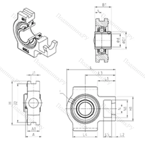 Подшипниковый узел шариковый радиальный UCT 310 от производителя  SNR
