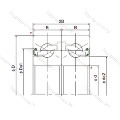 Подшипник шариковый упорно-радиальный спаренный 25TAB 06DF-2NK