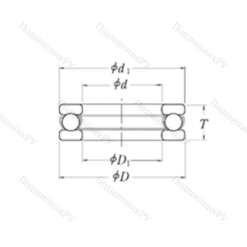 Подшипник шариковый упорный LT 1.3/4B