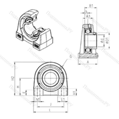 Подшипниковый узел шариковый радиальный USPG 204