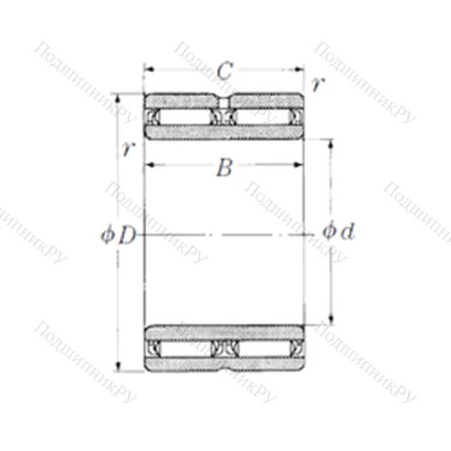 Подшипник игольчатый радиальный NAFW 558560