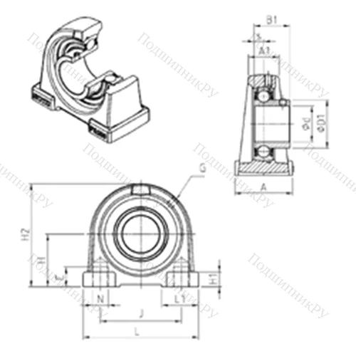 Подшипниковый узел шариковый радиальный USPA 201