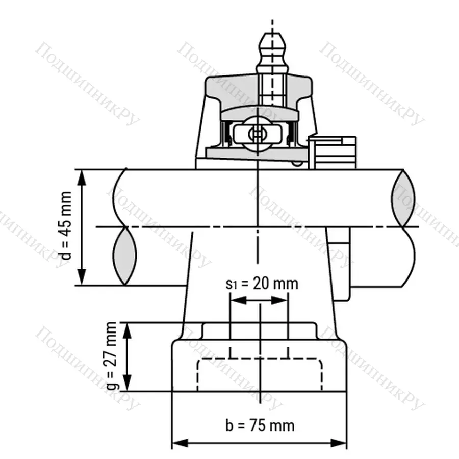 Подшипниковый узел UKP 310+H 2310 - Вал: 45 мм