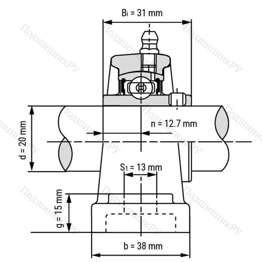 Подшипниковый узел SSUCP 204 - Вал: 20 мм