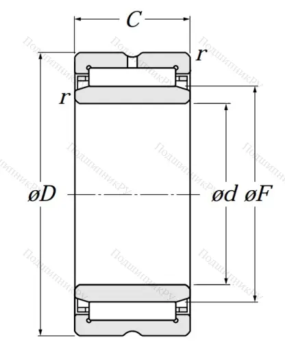 Игольчатый подшипник NA 5916