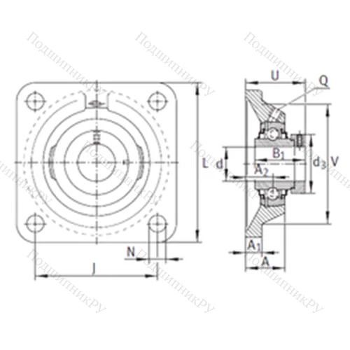 Подшипниковый узел шариковый радиальный RCJO 60