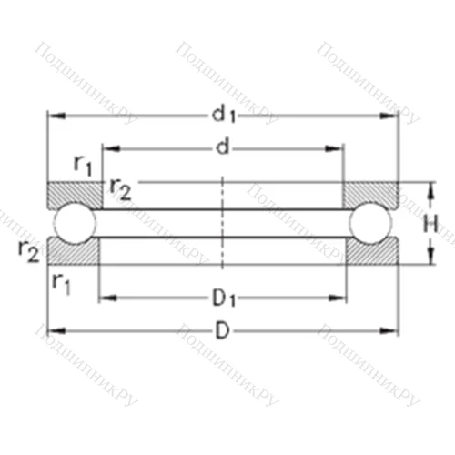 Подшипник шариковый упорный 51148-MP