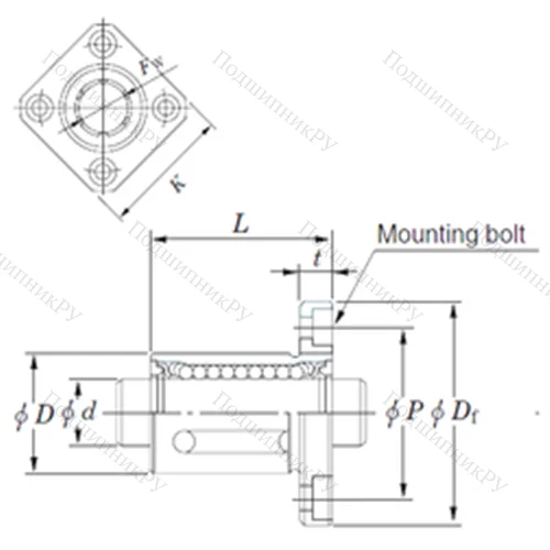 Подшипник шариковый линейный SDMK 80
