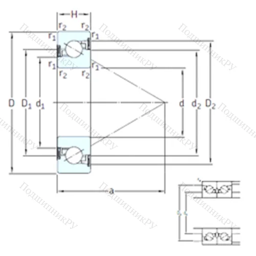 Подшипник шариковый упорно-радиальный BSD 3572 CG-2RZ