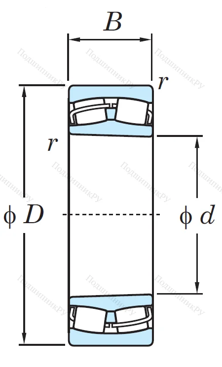 Сферический роликовый подшипник с конической посадкой на вал 22213 RZKW 33 C 3