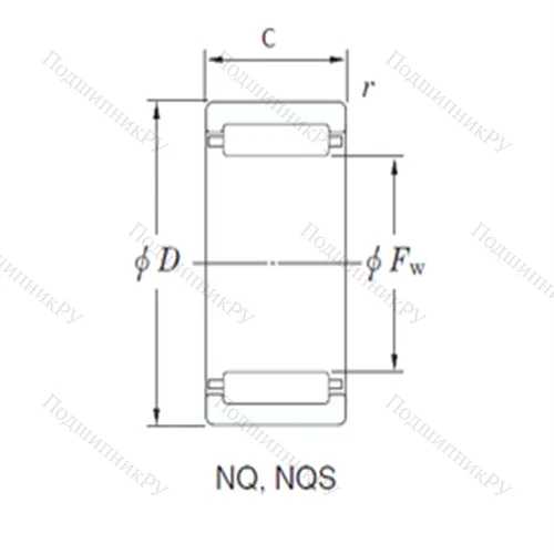 Подшипник игольчатый радиальный NQ 45/20