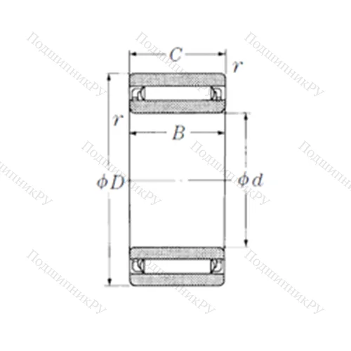 Подшипник игольчатый радиальный NAF 304513