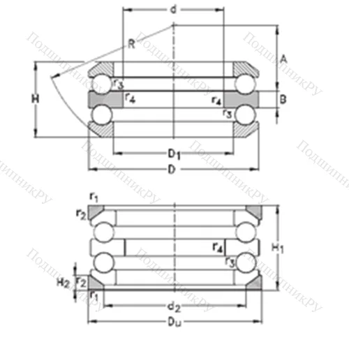 Подшипник шариковый упорный 54213-MP+U 213