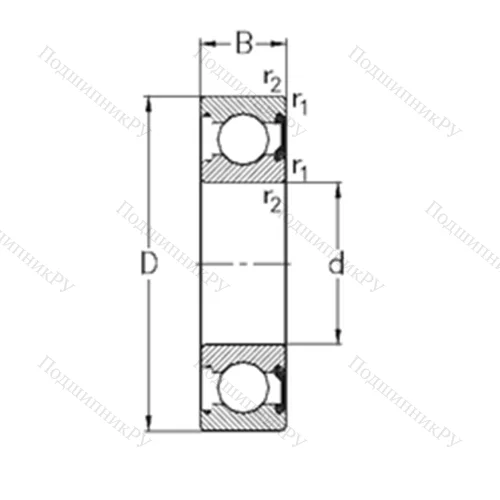 Подшипник шариковый радиальный 61809-2RSR