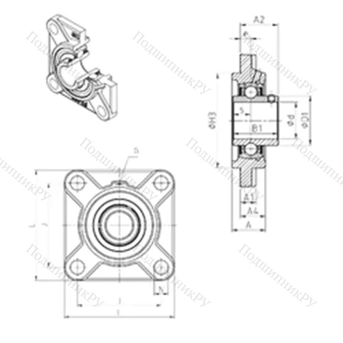Подшипниковый узел шариковый радиальный UCFS 307