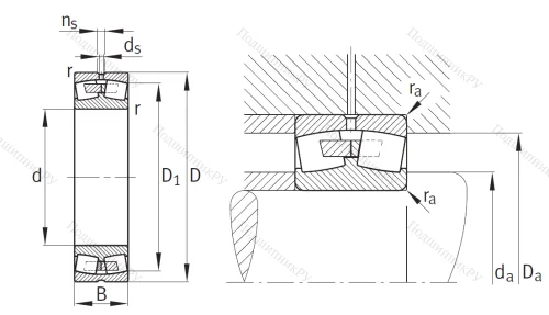 Сферический роликовый подшипник 23130 E 1A M от производителя  FAG
