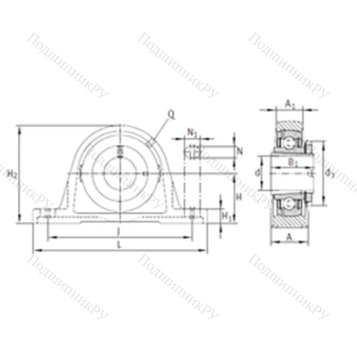 Подшипниковый узел шариковый радиальный RASEA 25-N