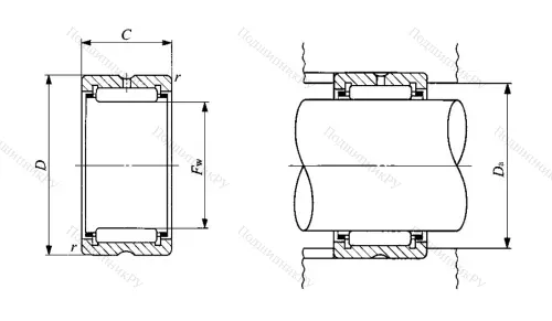 Игольчатый подшипник RNA 49/38 от производителя  IKO