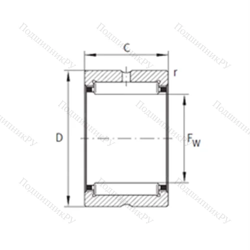 Подшипник игольчатый радиальный NKS 20-XL